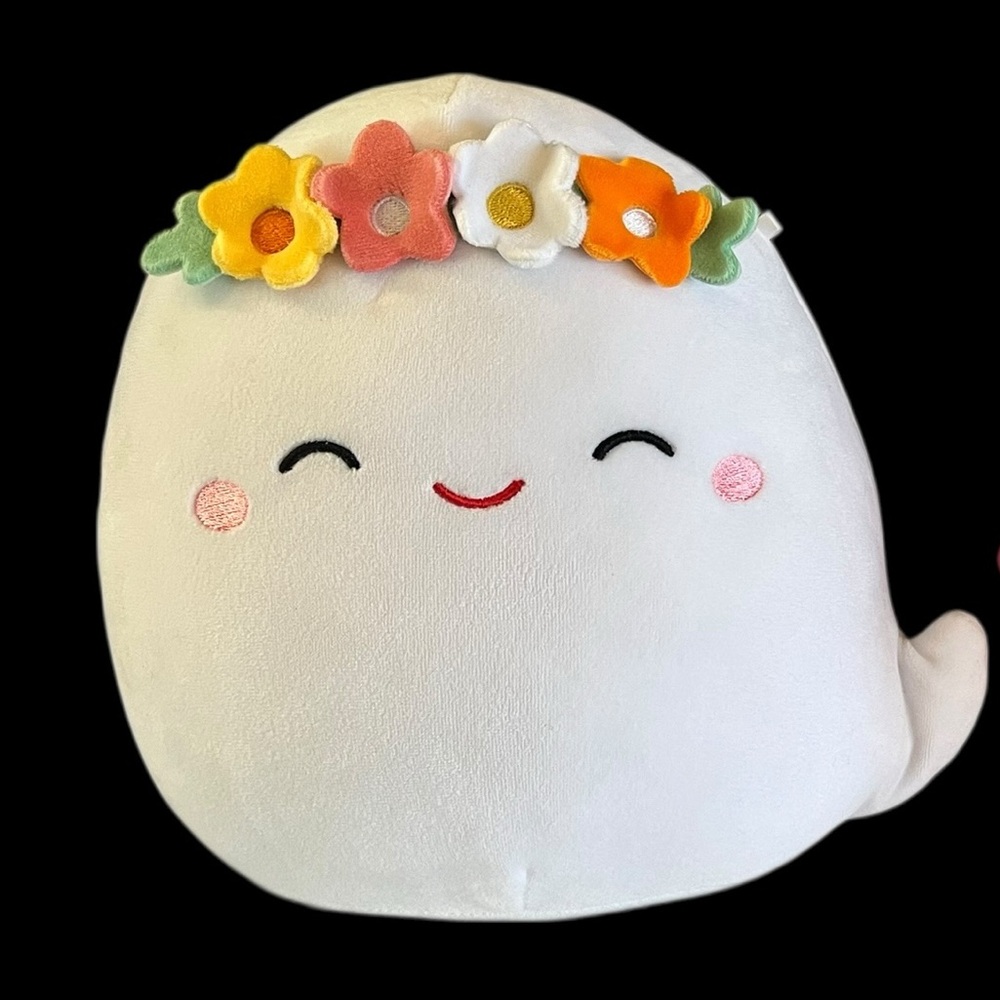 Cute Ghost & Pumpkin Plush Squishmallows Duo - White & Orange